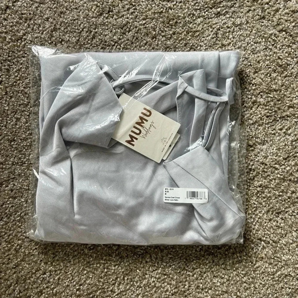 NWT Show Me Your Mumu Veronica Cowl Dress Silver Lux Satin Size Medium - Picture 5 of 6